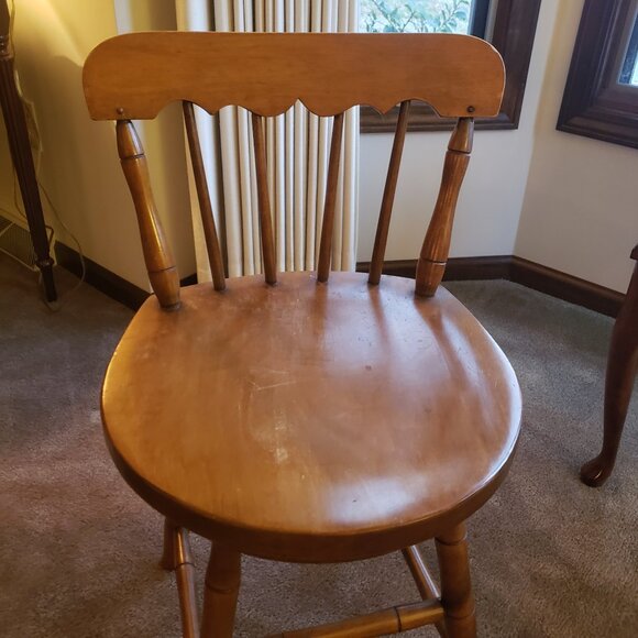Stickley Wooden Swivel Side Chair / Piano Chair - Picture 3 of 11